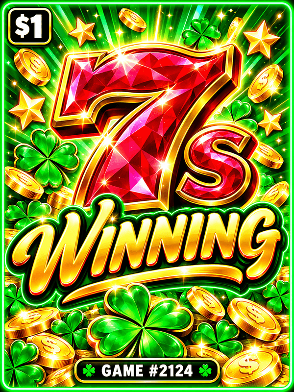 Winning 7s — illustration, not the actual ticket