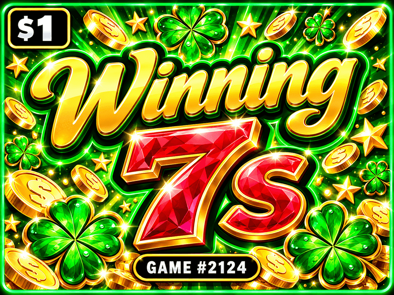 Winning 7s — illustration, not the actual ticket