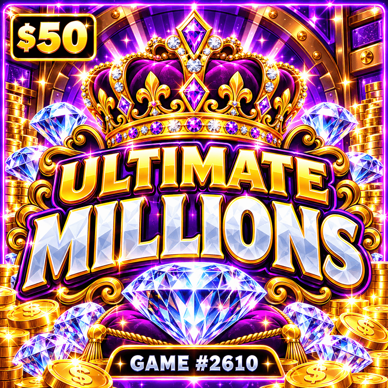 Ultimate Millions — illustration, not the actual ticket