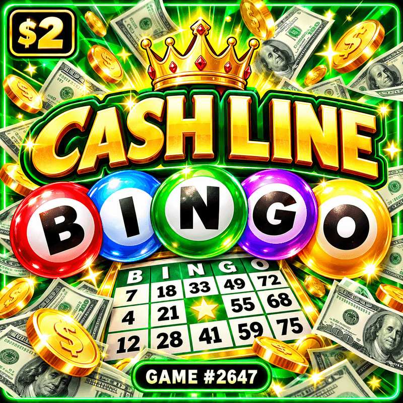 Cash Line Bingo — illustration, not the actual ticket