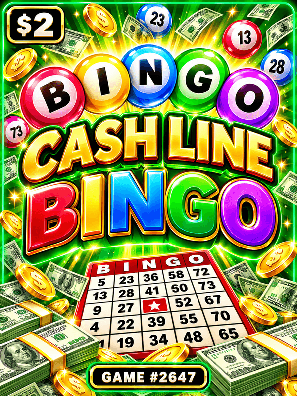 Cash Line Bingo — illustration, not the actual ticket