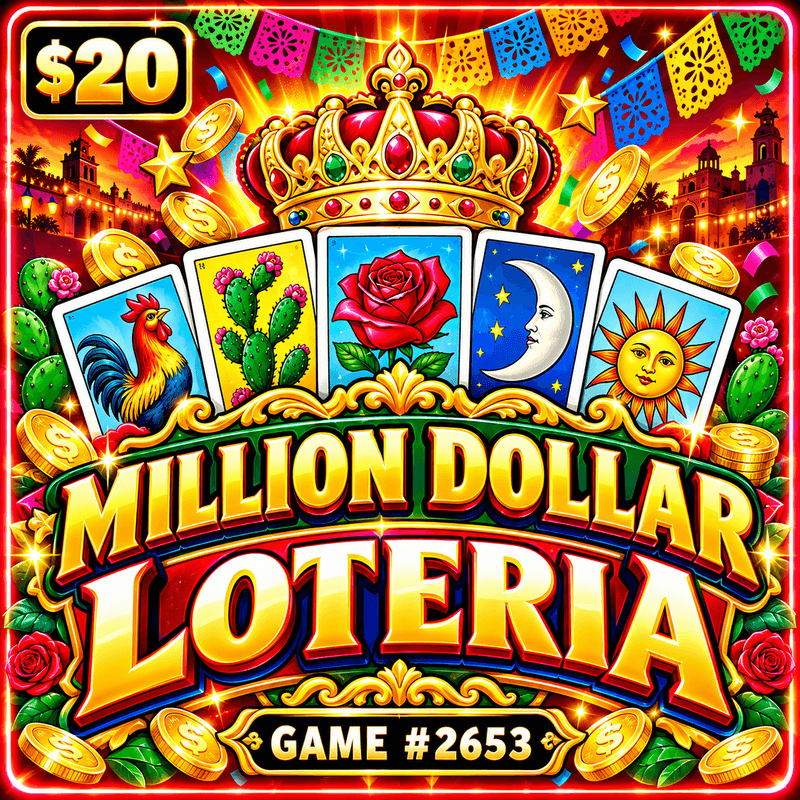 Million Dollar Loteria — illustration, not the actual ticket