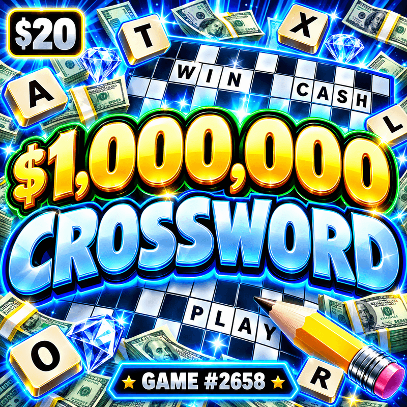 $1,000,000 CROSSWORD — illustration, not the actual ticket