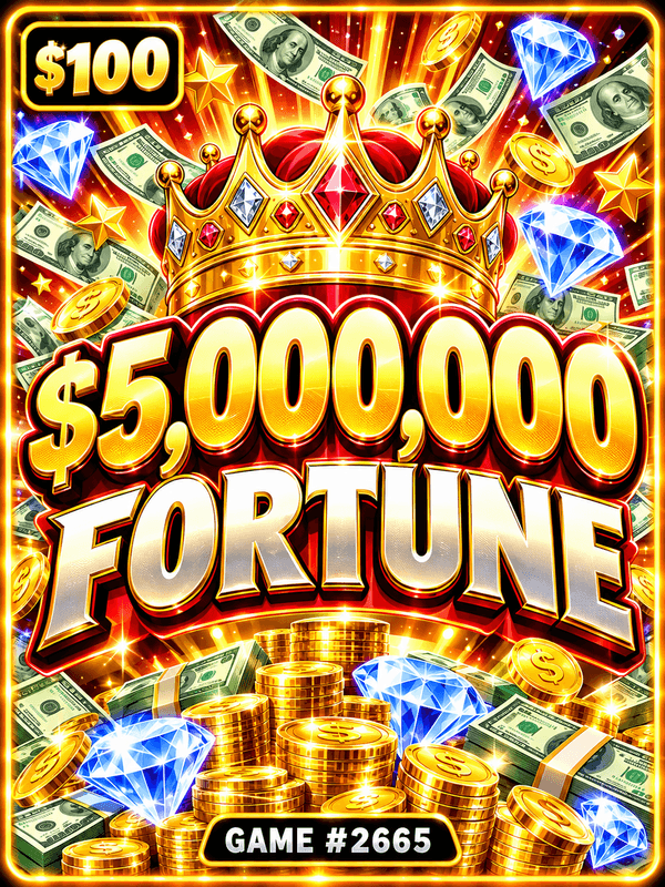 $5,000,000 Fortune — illustration, not the actual ticket