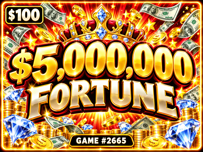 $5,000,000 Fortune — illustration, not the actual ticket
