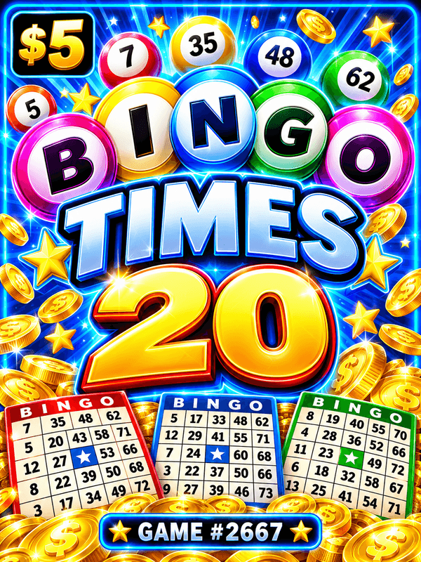 Bingo Times 20 — illustration, not the actual ticket