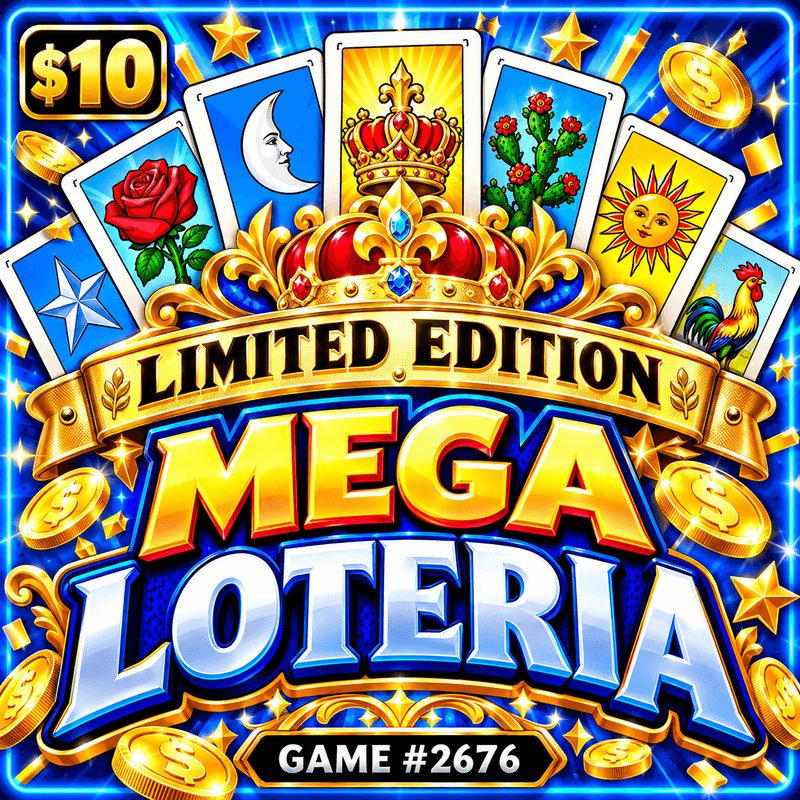 Limited Edition Mega Loteria — illustration, not the actual ticket