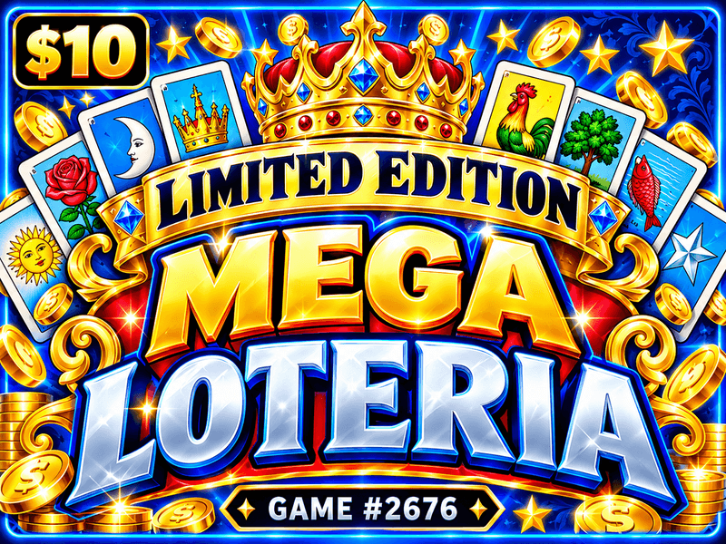 Limited Edition Mega Loteria — illustration, not the actual ticket