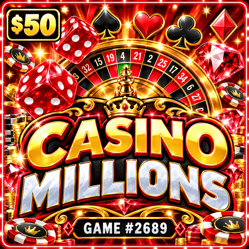 Casino Millions — illustration, not the actual ticket