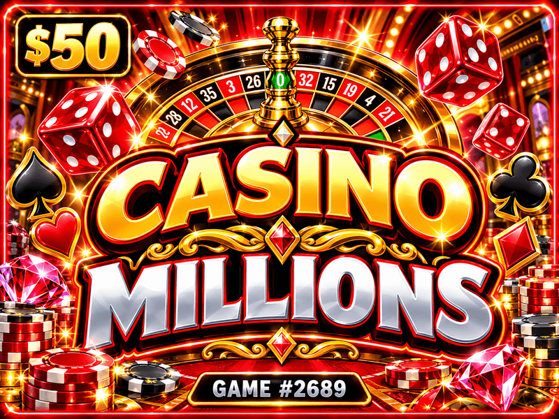 Casino Millions — illustration, not the actual ticket
