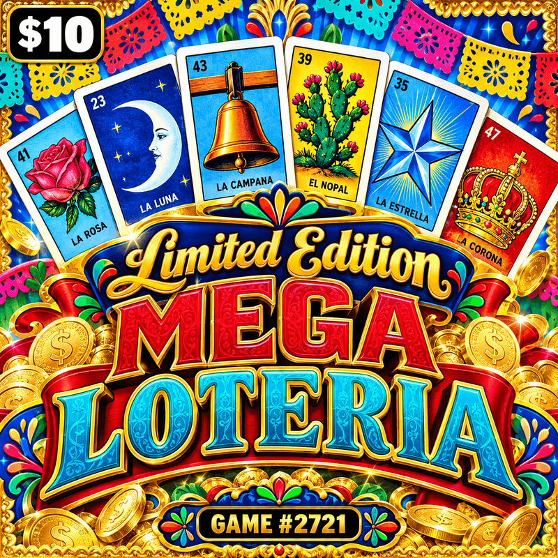 Limited Edition Mega Loteria — illustration, not the actual ticket