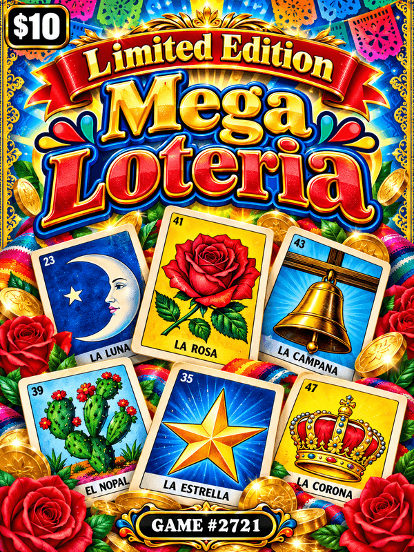 Limited Edition Mega Loteria — illustration, not the actual ticket