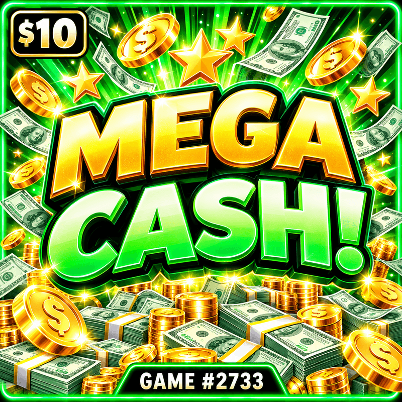 Mega Cash! — illustration, not the actual ticket