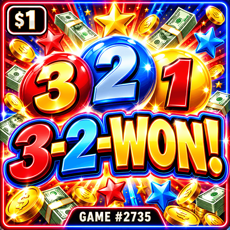 3-2-Won! — illustration, not the actual ticket