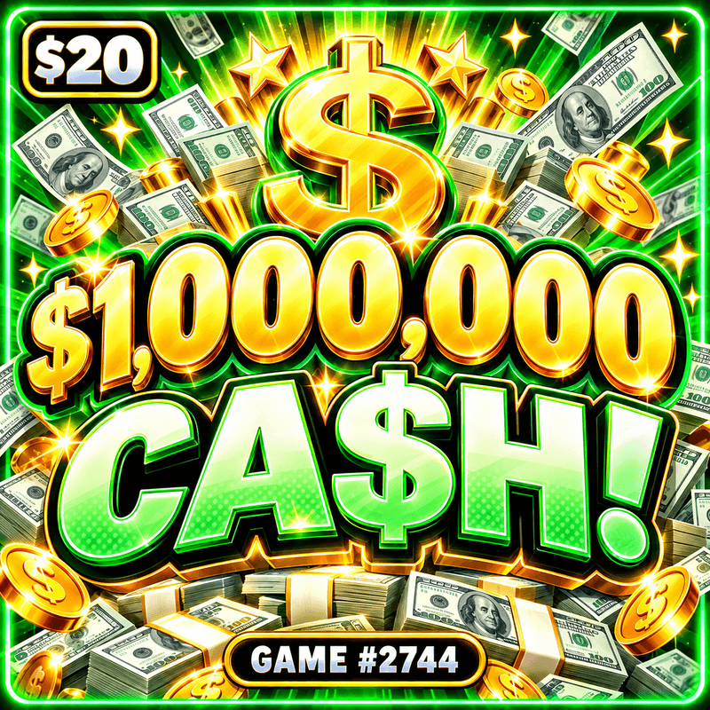 $1,000,000 Ca$h! — illustration, not the actual ticket