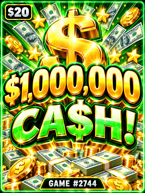 $1,000,000 Ca$h! — illustration, not the actual ticket