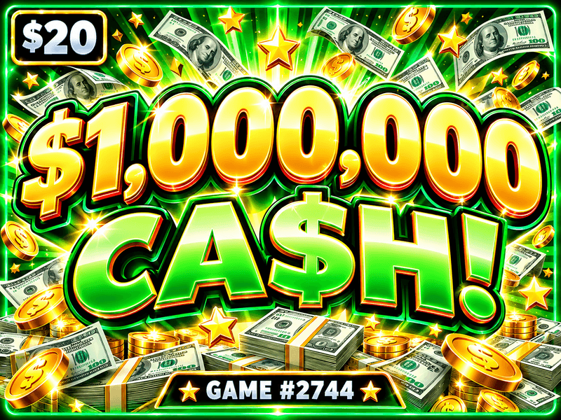 $1,000,000 Ca$h! — illustration, not the actual ticket