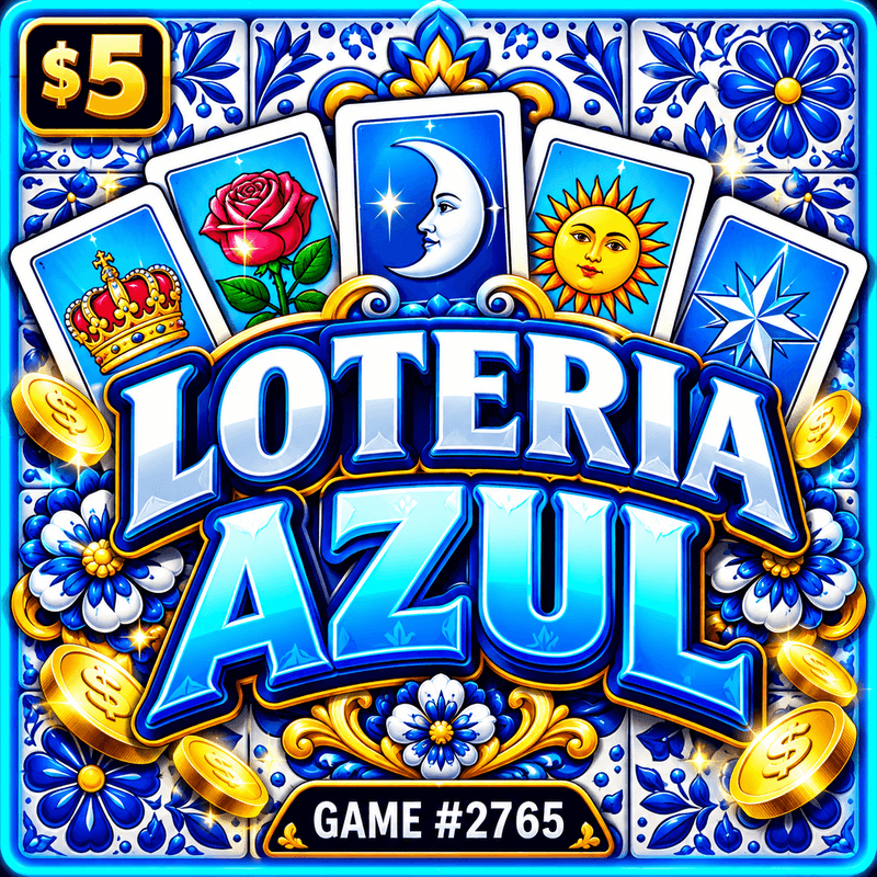 Loteria Azul — illustration, not the actual ticket